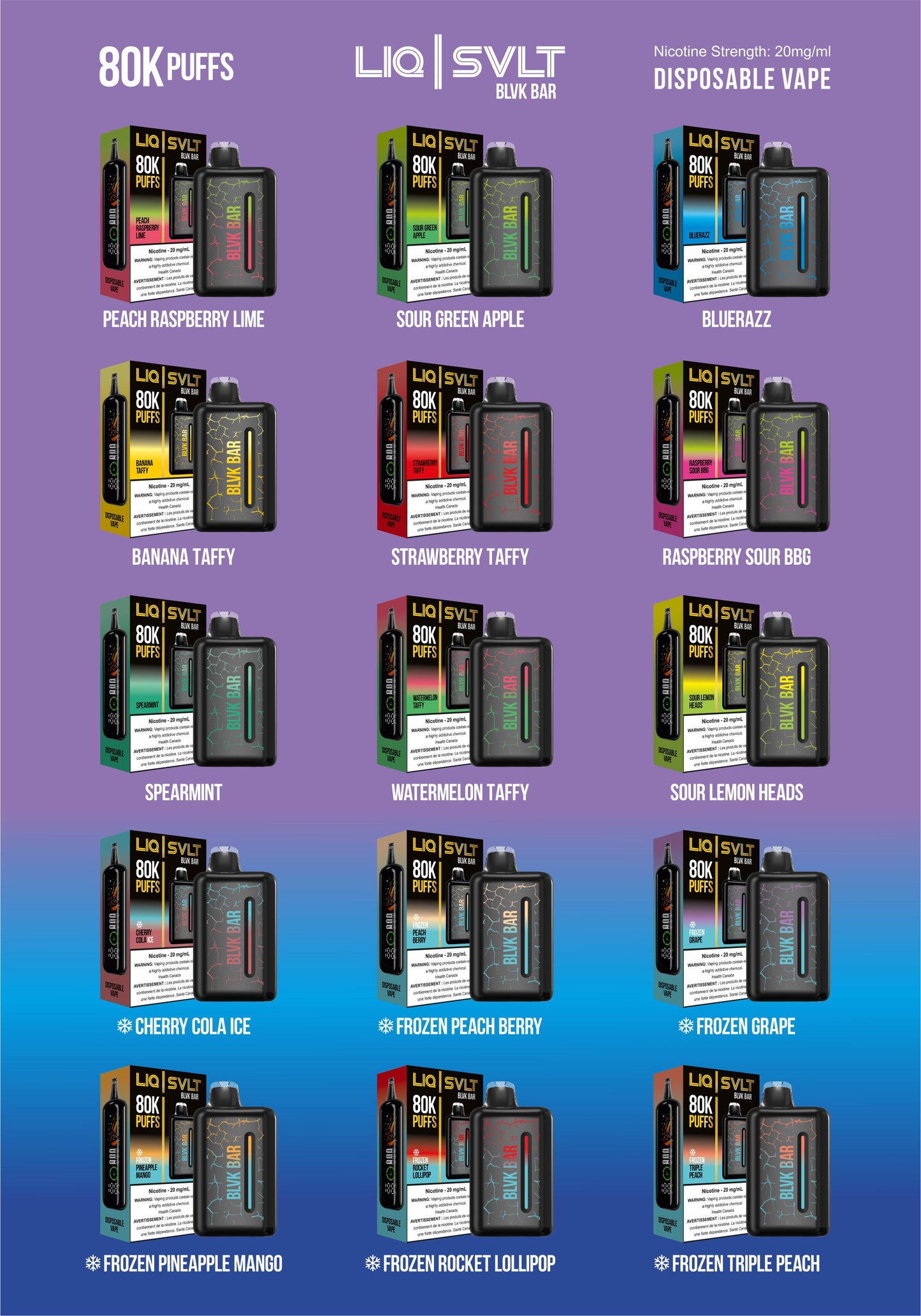 LIQ | SVLT - BLVK BAR 80K PUFFS - 4 (CTN)